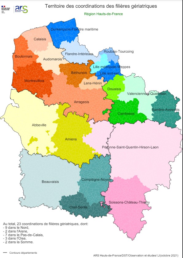 Carte régionale des filières gériatriques de territoire